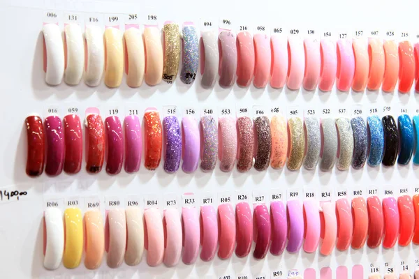 Various nail gel colors. Cosmetic products. Various colors of a nail gel lac.