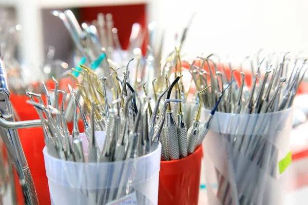 Ferramentas Para Dentistas Ferramentas Dentárias Ferramentas Odontológicas Aço Inoxidável Ferramentas — Fotografia de Stock