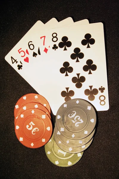 Casino cards and chips. Card deck and chips.