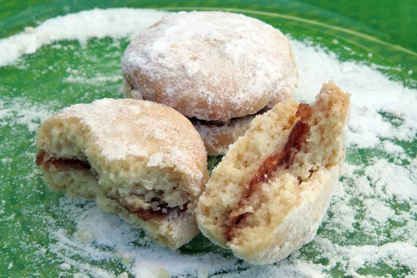 Σπιτικά Μπισκότα Ζάχαρη Άσπρη Σκόνη Για Cookies — Φωτογραφία Αρχείου