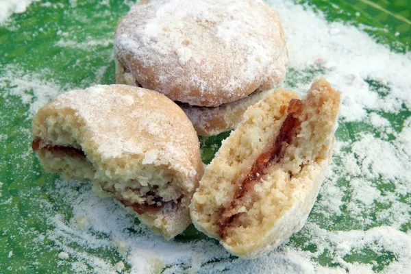 Σπιτικά Μπισκότα Ζάχαρη Άσπρη Σκόνη Για Cookies — Φωτογραφία Αρχείου