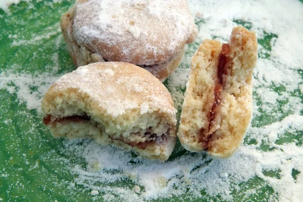 Σπιτικά Μπισκότα Ζάχαρη Άσπρη Σκόνη Για Cookies — Φωτογραφία Αρχείου