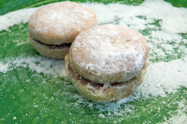 Σπιτικά Μπισκότα Ζάχαρη Άσπρη Σκόνη Για Cookies — Φωτογραφία Αρχείου
