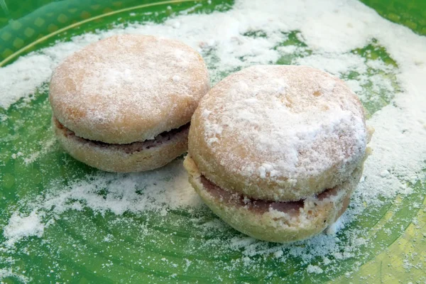 Σπιτικά Μπισκότα Ζάχαρη Άσπρη Σκόνη Για Cookies — Φωτογραφία Αρχείου