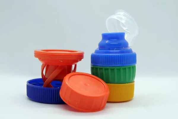 Tappo Bottiglia Plastica Tappi Bottiglia Vari Colori — Foto Stock