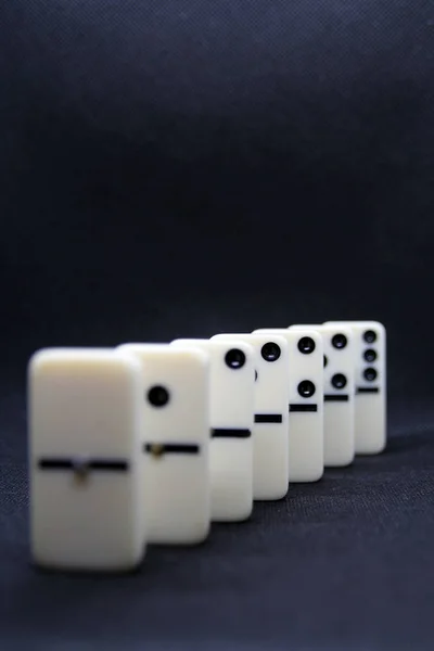 White Marble Dominoes Black Color Background — 스톡 사진