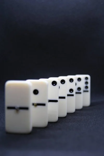 White Marble Dominoes Black Color Background — 스톡 사진