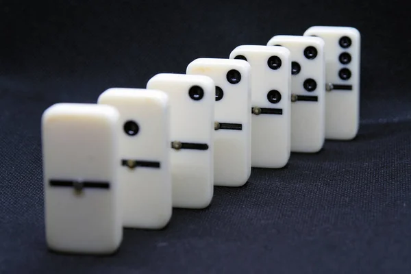 White Marble Dominoes Black Color Background — 스톡 사진