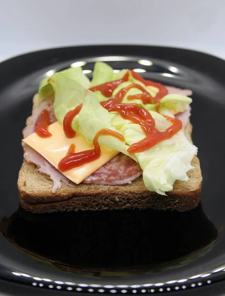Домашній Бутерброд Домашній Сніданок — стокове фото