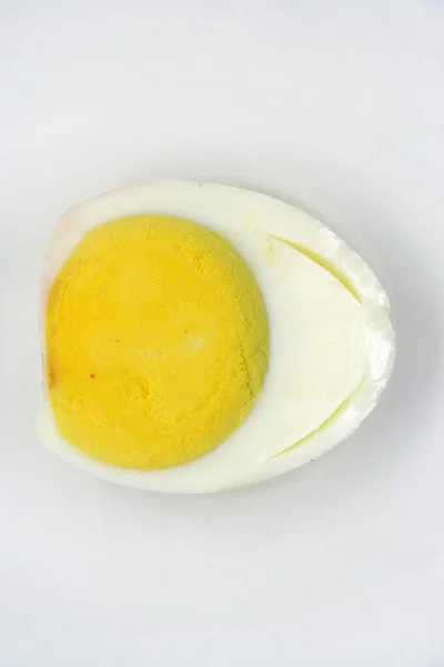 Варёное Яйцо Белом Фоне Пасхальное Яйцо Завтрак — стоковое фото