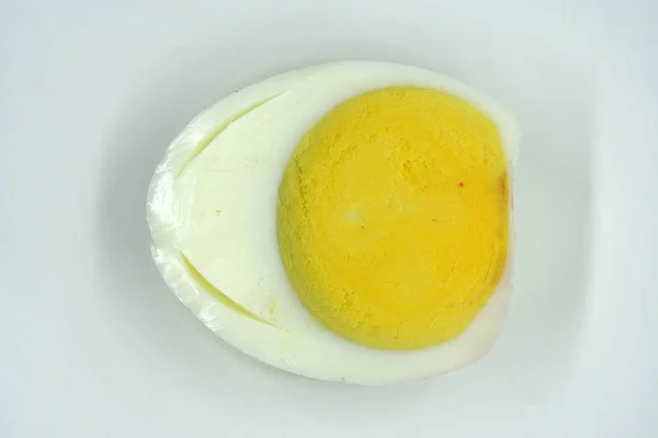 Варёное Яйцо Белом Фоне Пасхальное Яйцо Завтрак — стоковое фото