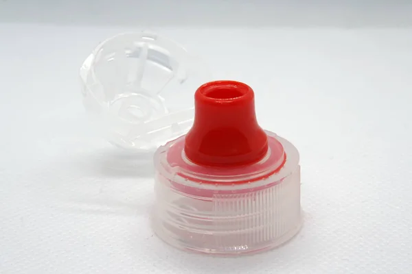 Plastic Bottle Cap Red White Plastic Bottle Cap — Stock Photo, Image