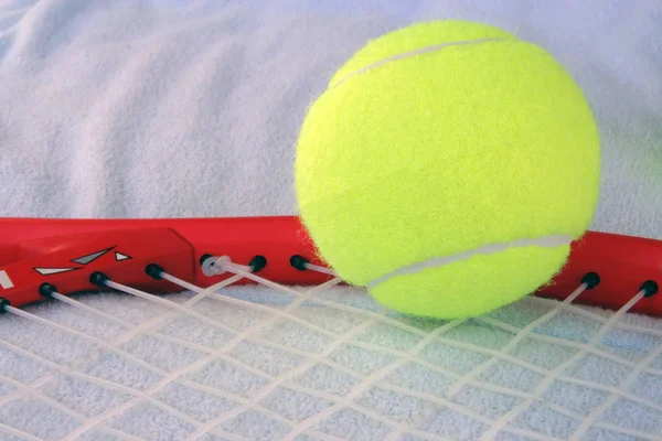 Palle Tennis Una Racchetta Attrezzature Tennis Nuove Palle Tennis — Foto Stock