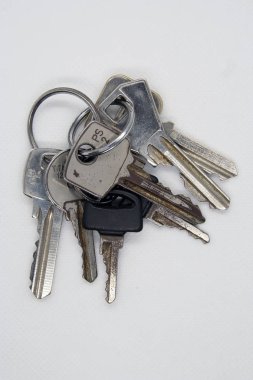 Eski kapı anahtarları. Eski metal anahtarlar. Kapı anahtarları. Vintage tuşları.