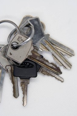 Eski kapı anahtarları. Eski metal anahtarlar. Kapı anahtarları. Vintage tuşları.