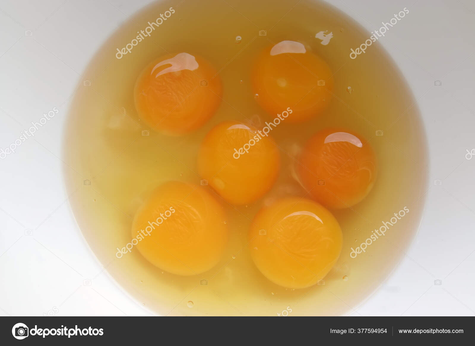 Egg Yolks Bowl Six Eggs Yolks Eggs Preparing Baking Cake — Stock Photo