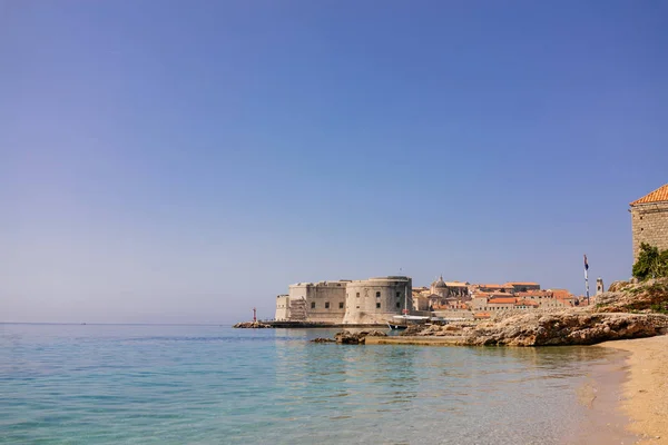 Ciudad Dubrovnik Croacia Vista Desde Playa Banje —  Fotos de Stock