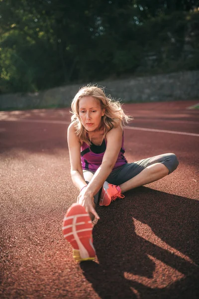 Middle Aged Woman Her 40S Training Stock Image