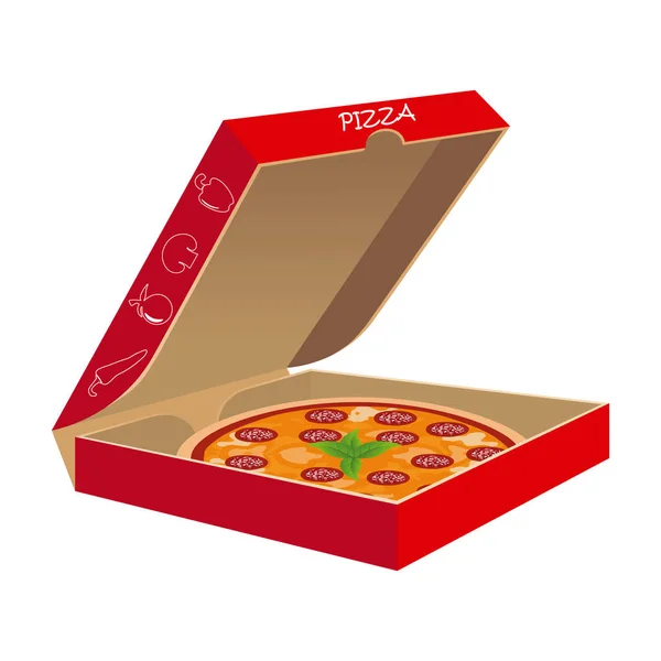 Pizza Com Sua Caixa Vetor — Vetor de Stock