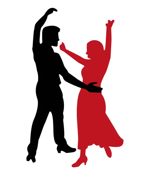 Couple dancing sevillanas part 1. Silhouettes in vector