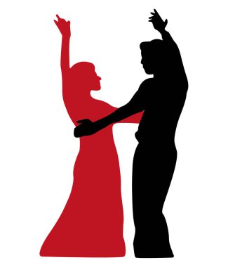 Çift dans sevillanas bölüm 2. Vektördeki siluetler