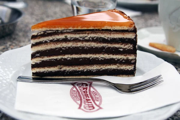 Famoso Histórico Gerbeaud Café Budapest Plaza Vorosmarty Hungría — Foto de Stock