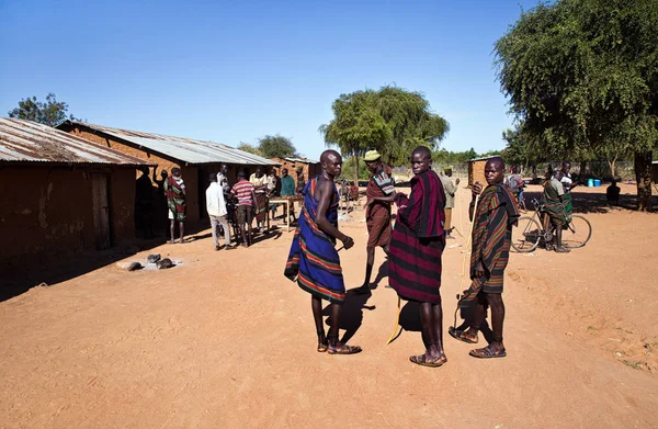 Nakipelemoru Manyatta Karamojong Região Uganda — Fotografia de Stock