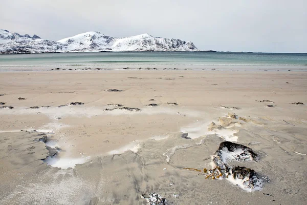 Flakstad Beach Norway — Fotografia de Stock