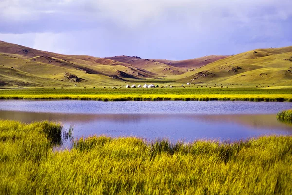 Yurt Camp Son Kul Quirguistão — Fotografia de Stock