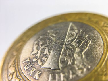 arka plan olarak Türk Lirası sikke yakın çekim
