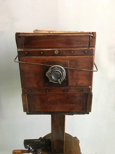 Close Van Vintage Houten Camera — Stockfoto