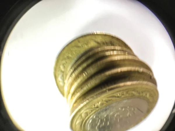 Стопка Турецких Монет Лиры Белом Фоне — стоковое фото