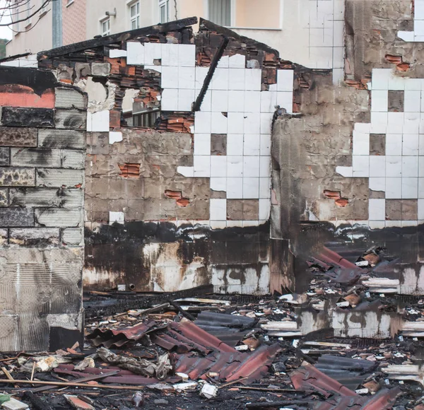 Abgebranntes Haus Kein Dach — Stockfoto