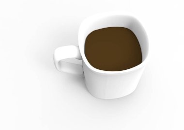 Beyaz arka planda izole edilmiş bir fincan çay.