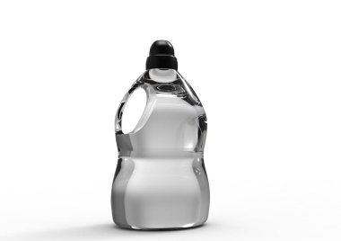 beyaz bir arka plan üzerinde izole 3d deterjan şişe ambalaj