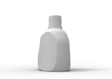 beyaz bir arka plan üzerinde izole 3d deterjan şişe ambalaj