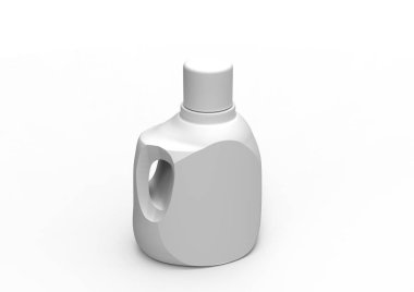 beyaz bir arka plan üzerinde izole 3d deterjan şişe ambalaj