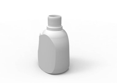 beyaz bir arka plan üzerinde izole 3d deterjan şişe ambalaj