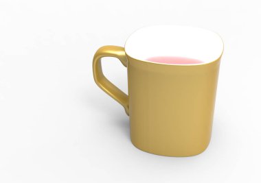 Beyaz arka planda izole edilmiş bir fincan çay.