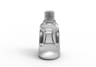 beyaz bir arka plan üzerinde izole 3d deterjan şişe ambalaj