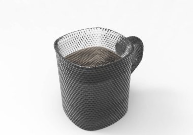 Beyaz arka planda izole edilmiş bir fincan çay.