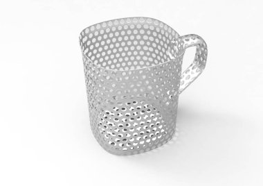 Beyaz arka planda izole edilmiş bir fincan çay.