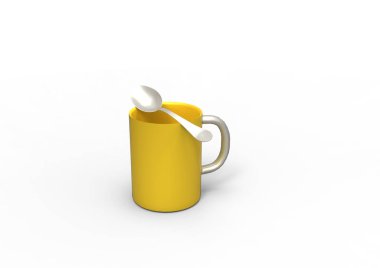 Beyaz arka planda izole edilmiş bir fincan çay.