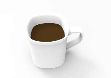 Beyaz arka planda izole edilmiş bir fincan çay.