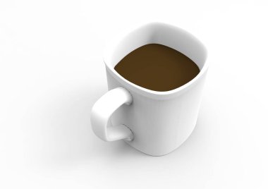 Beyaz arka planda izole edilmiş bir fincan çay.