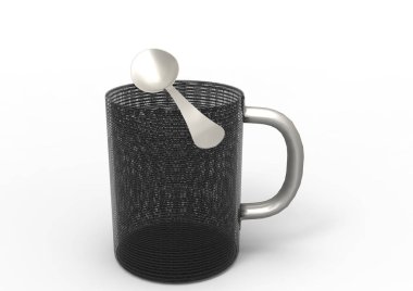 Beyaz arka planda izole edilmiş bir fincan çay.