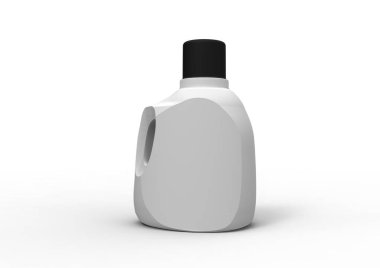 beyaz bir arka plan üzerinde izole 3d deterjan şişe ambalaj