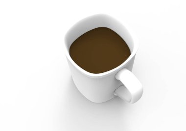Beyaz arka planda izole edilmiş bir fincan çay.
