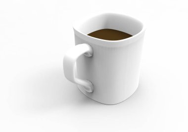 Beyaz arka planda izole edilmiş bir fincan çay.