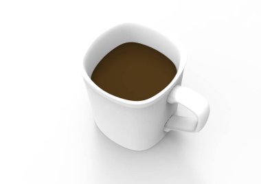 Beyaz arka planda izole edilmiş bir fincan çay.